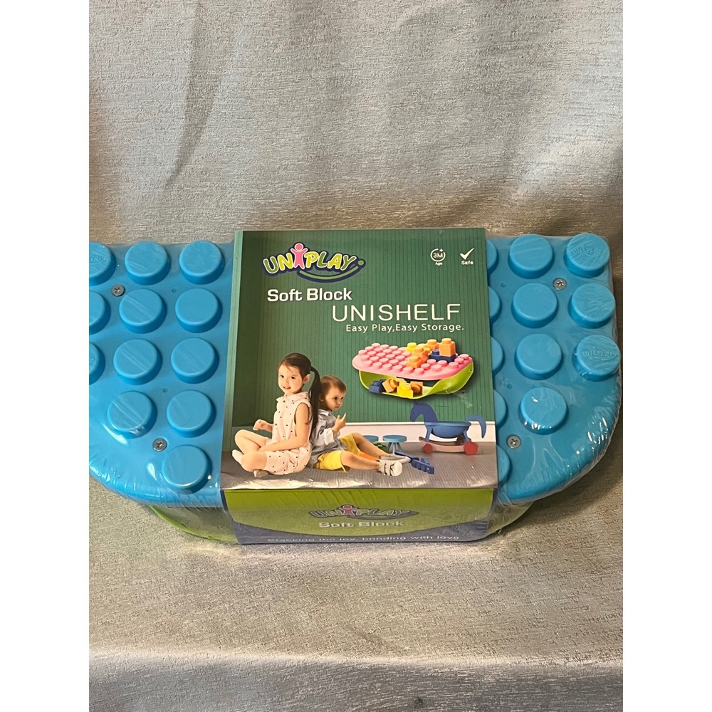 UniPlay Soft Block UNISHELF Blue Green Kids Building Toy Storage Bin NEW
